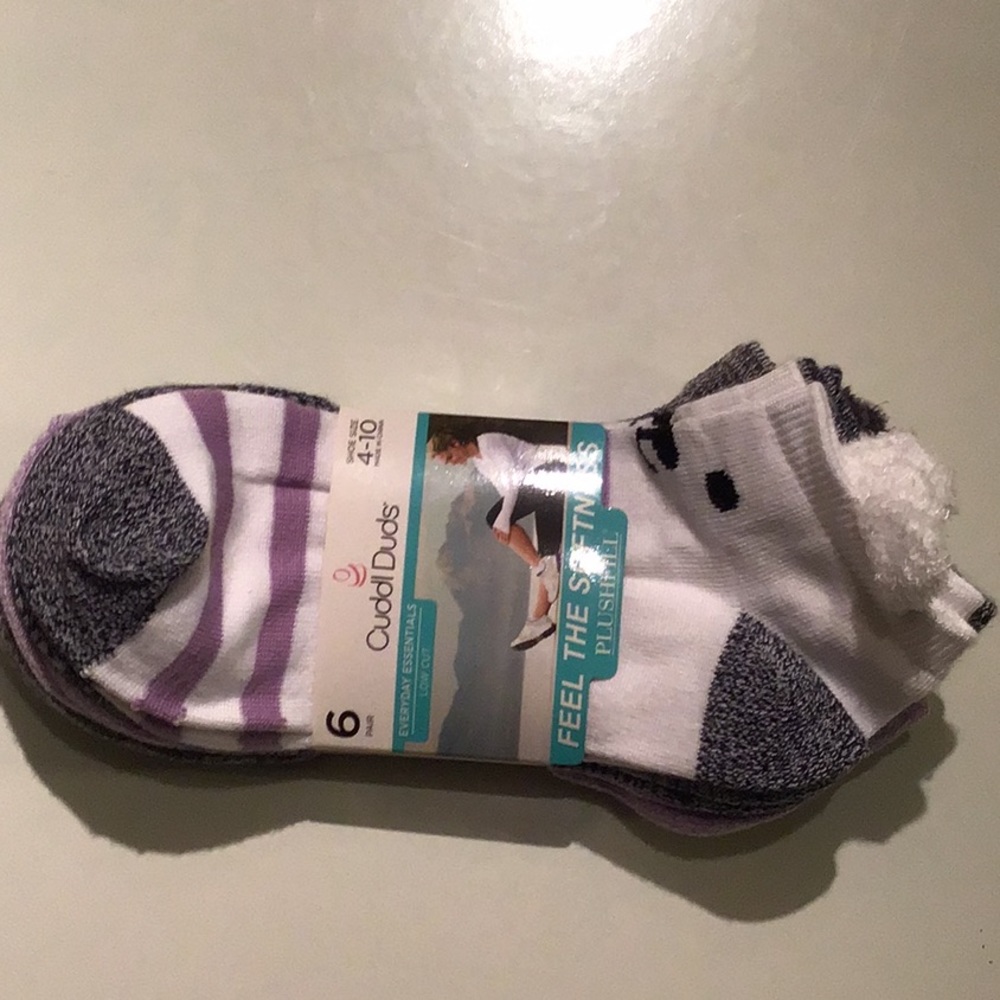 Cuddl Duds Low Cut Socks-6 Pair Dog/Koala